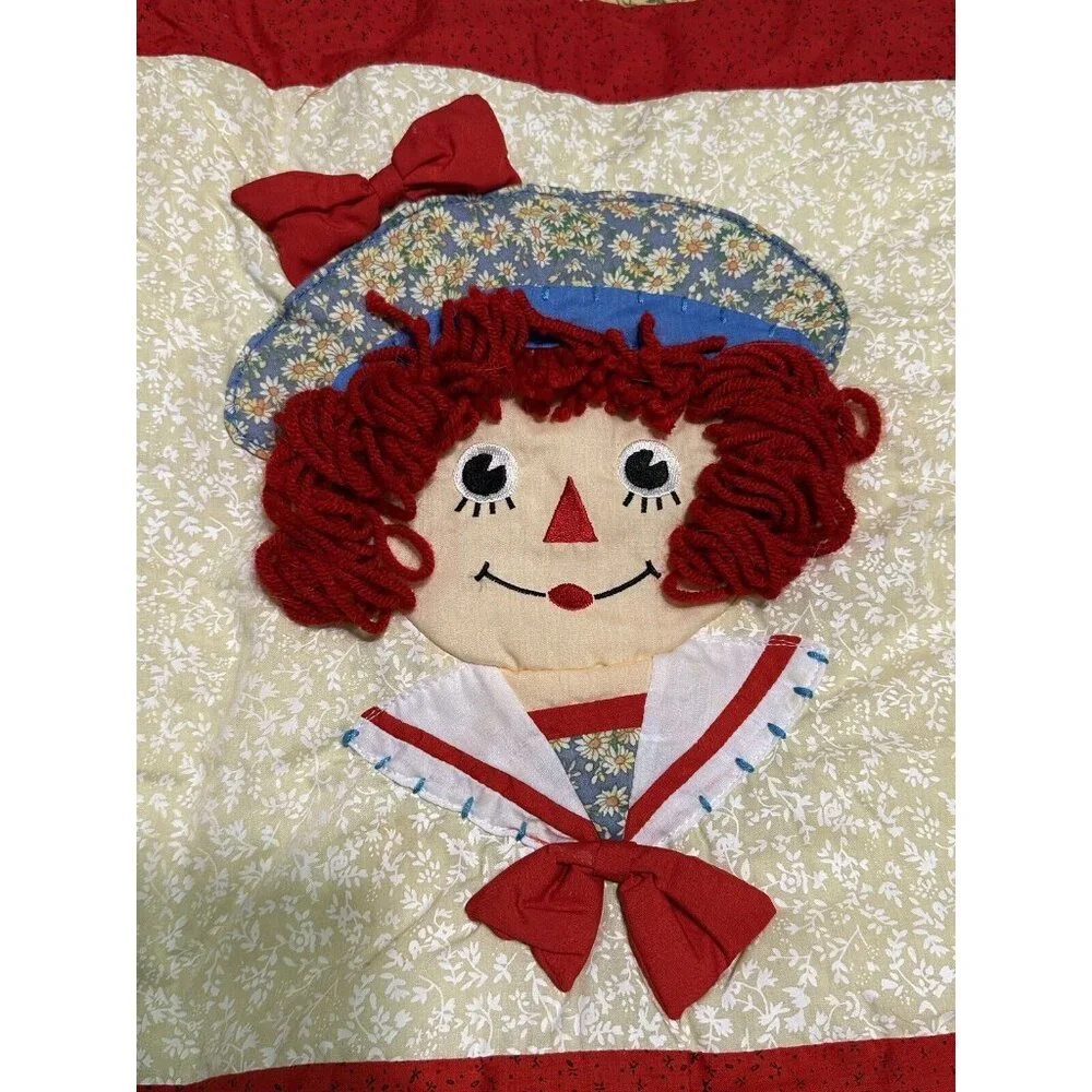 Vintage Raggedy Ann Andy Crib Quilt Applause Nursery Bedding Blanket Comforter